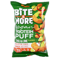 Bite & More Gluten Free Vegan Protein Puff Chili & Lime Flavored 50g