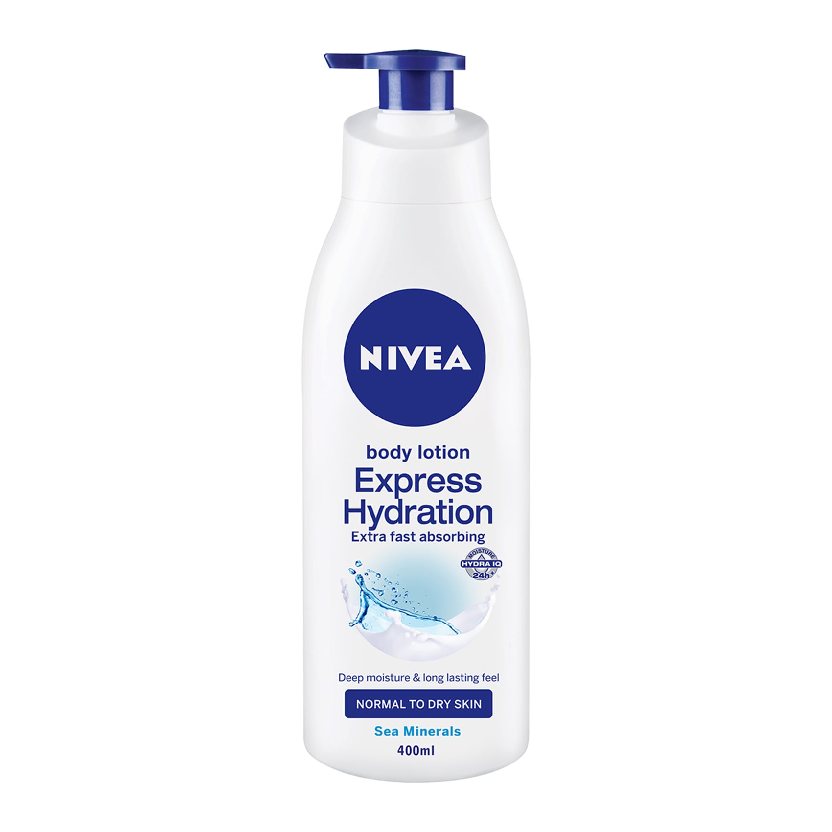 NIVEA Body Lotion Moisturizer for Normal & Dry Skin, 48h Moisture Care, Express Hydration Sea Minerals, 400ml