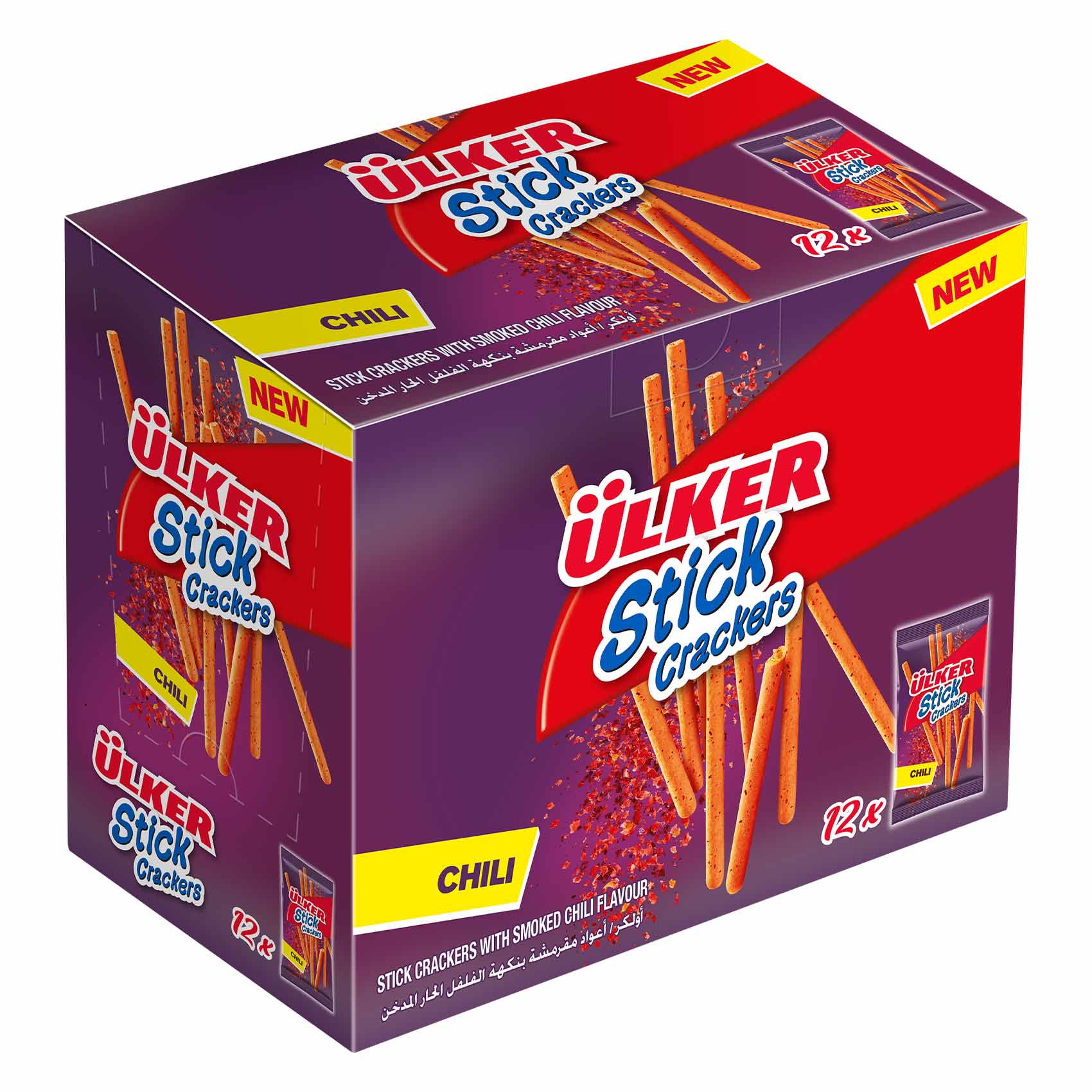 Ulker Stick Crackers – Smoked Chili Flavor – 30 g x 12