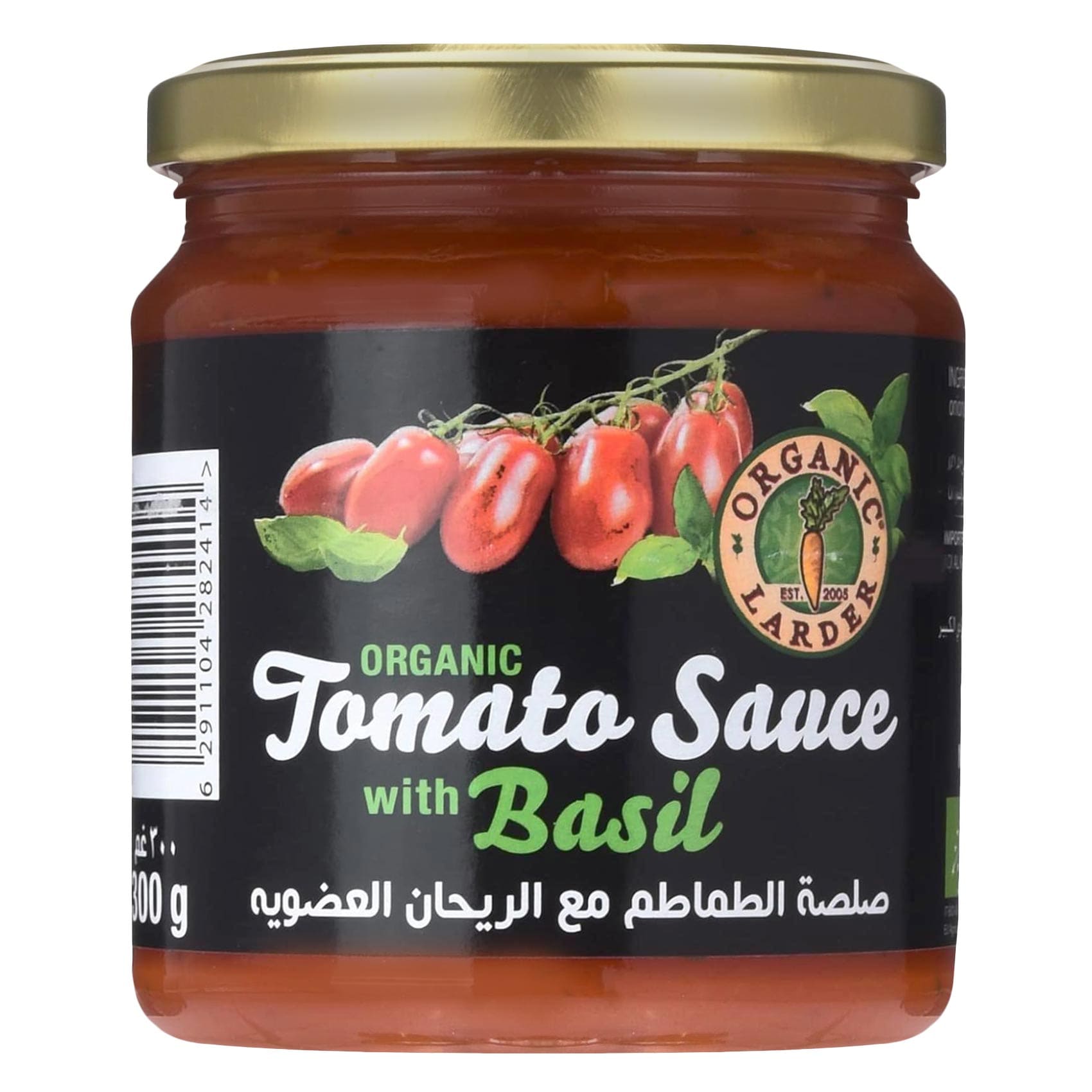 Organic Larder Organic Tomato Sauce With Basil 300g
