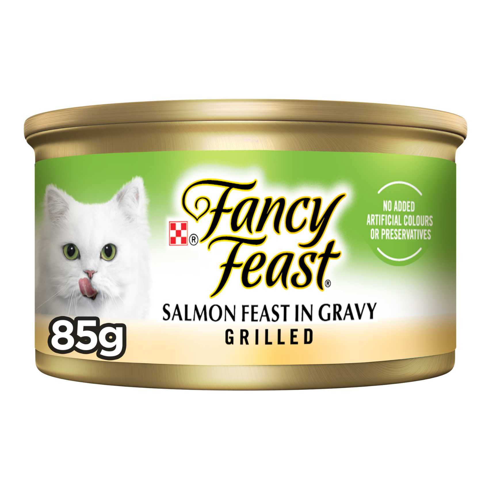 Purina Cat Food Fancy Feast Grilled Salmon Feast In Gravy Gourmet 85g