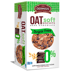 Dermisis Sugar Free Soft Oat Biscuits with Dark Chocolate 90g