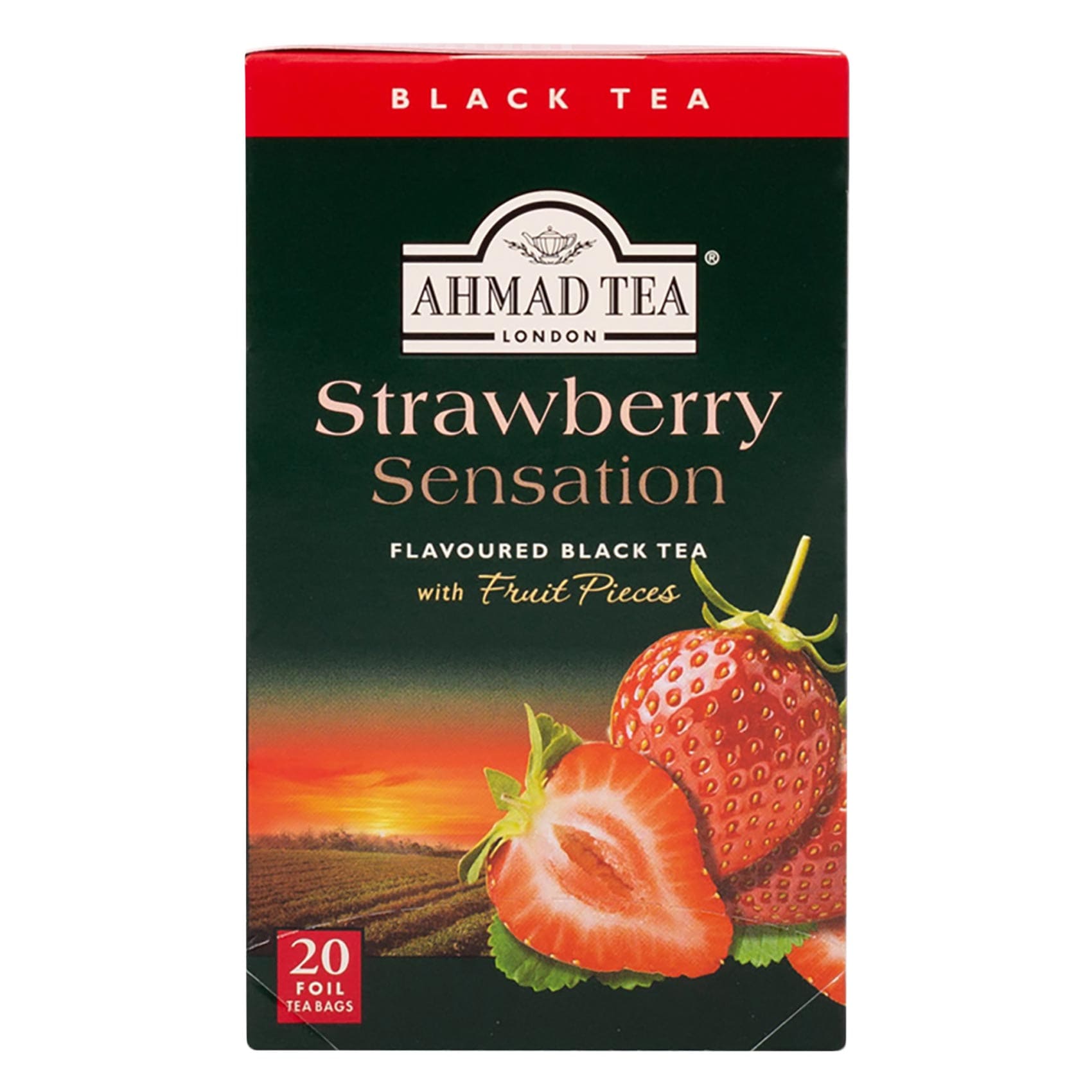 Ahmad Tea Strawberry Sensation Tea 6 x20 Alu Foil Enveloped Tea Bags