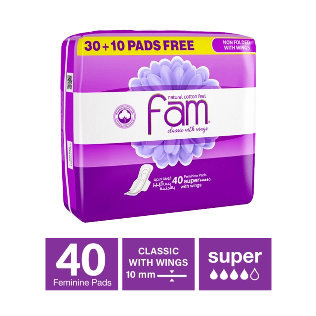 Fam Super Pads with Wings 30+10Pads