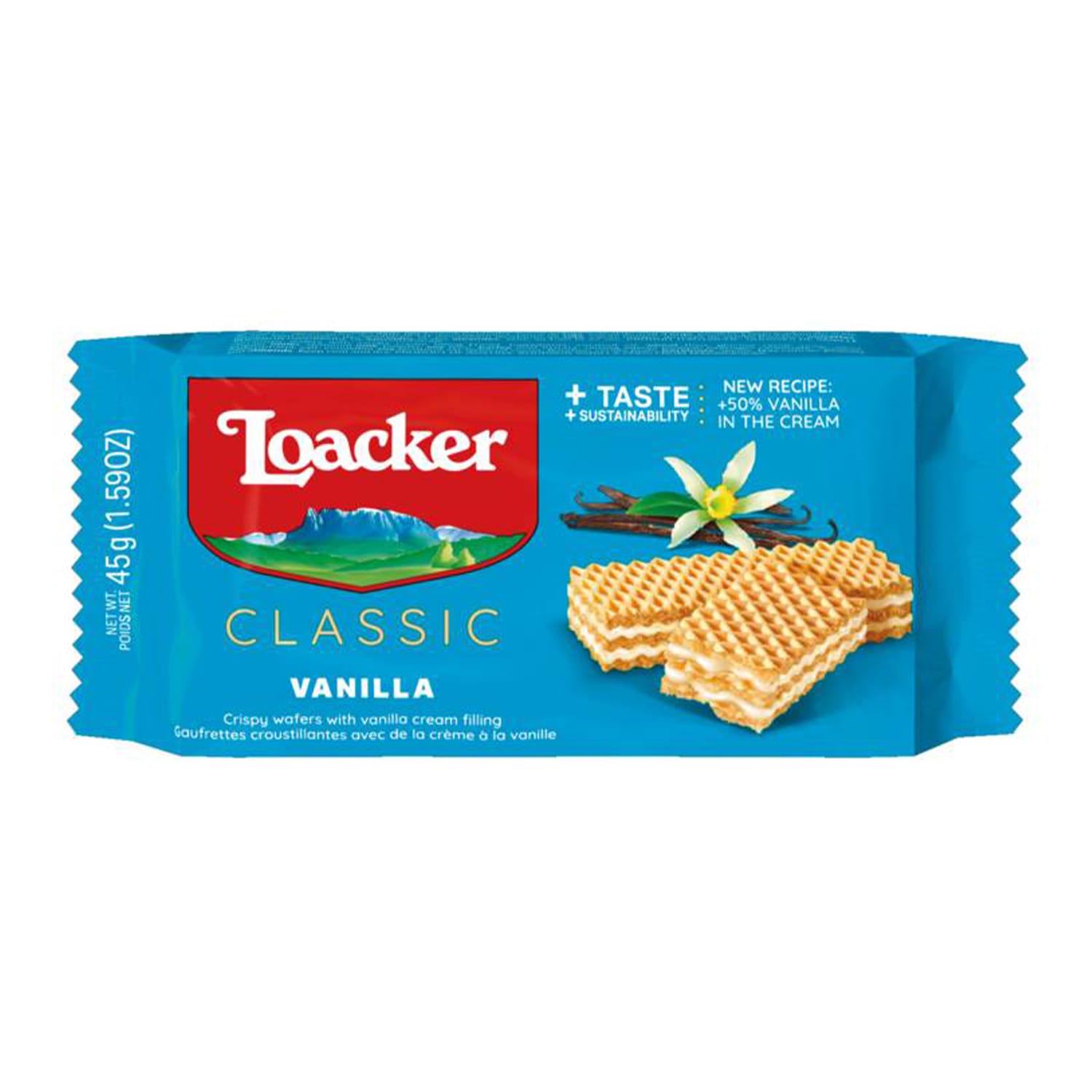 Loacker Vanilla Cream Crispy Wafers 45g