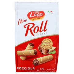 Gaston Lago Mini Roll Wafers with Hazelnut Cream 125g