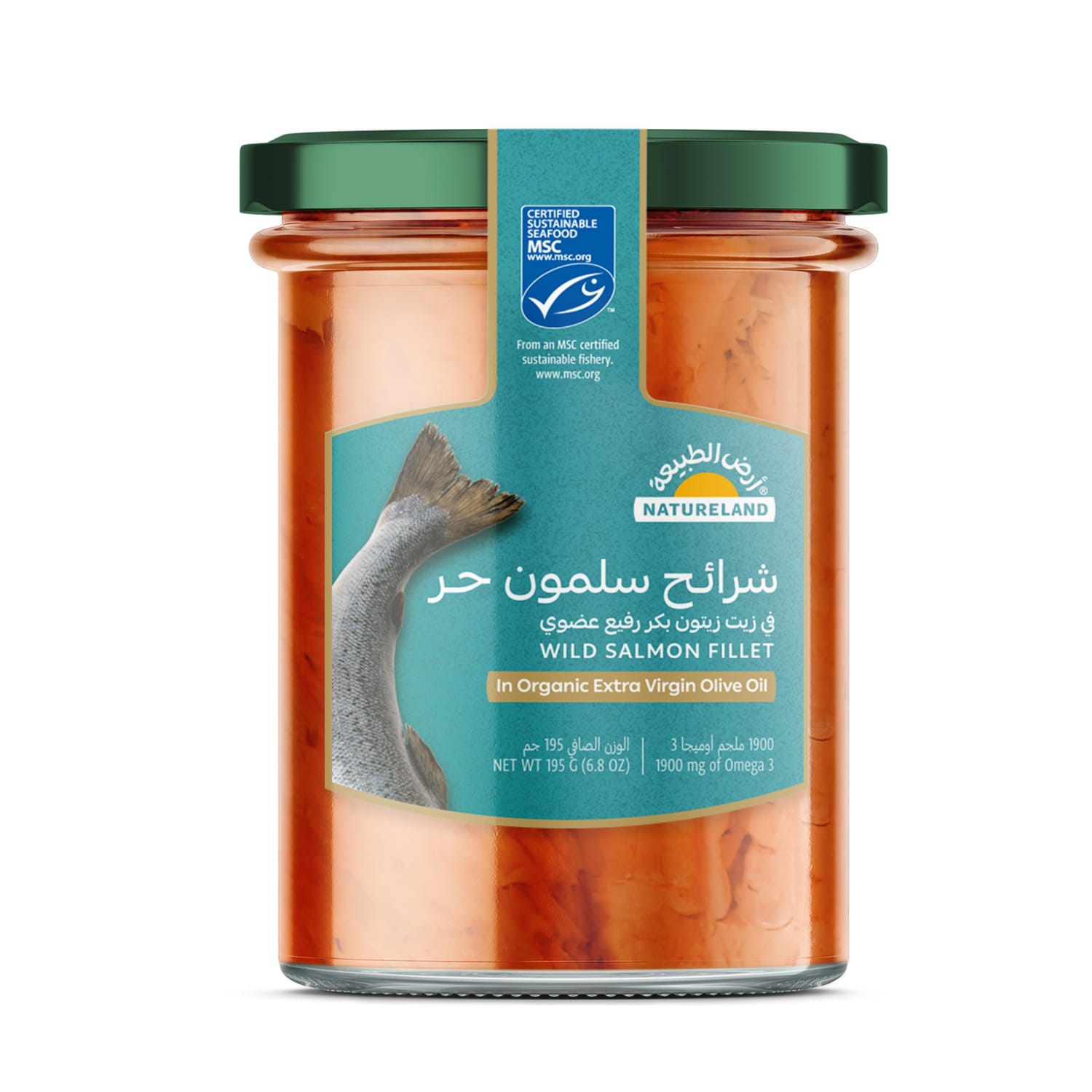 Natureland Wild Salmon Fillet in Organic Extra Virgin Olive Oil 195 g