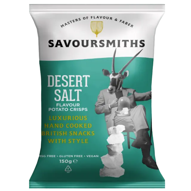 Savoursmiths Vegan Gluten Free Desert Salt Flavour Potato Crisps 150g