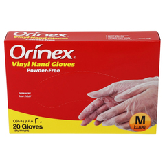 Orinex Vinyl Hand Gloves Medium 20pcs