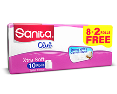 Sanita Club Toilet Tissue Rolls 8+2pc