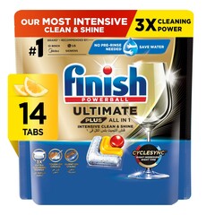 Finish Powerball Ultimate Plus all in 1 Lemon Dishwashing Tablets 14Tabs