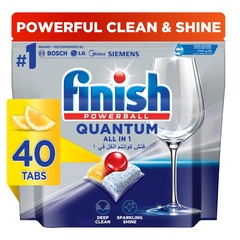 Finish Quantum All in 1 Dishwasher Tablets Lemon Sparkle 40Tabs