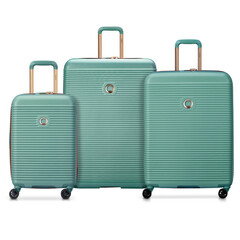 Delsey Freestyle Luggage Expandable Trolley Set 55cm, 70cm, 82cm Sky Almond