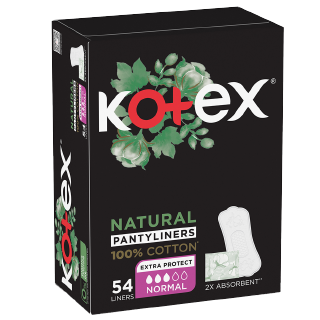 Kotex Natural Panty Liners Normal 100% Cotton 54Panty Liners