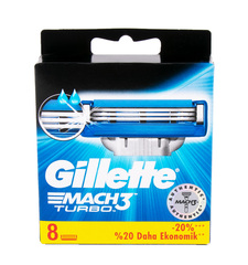 Gillette Mach3 Turbo men's razor blade refills 8pc