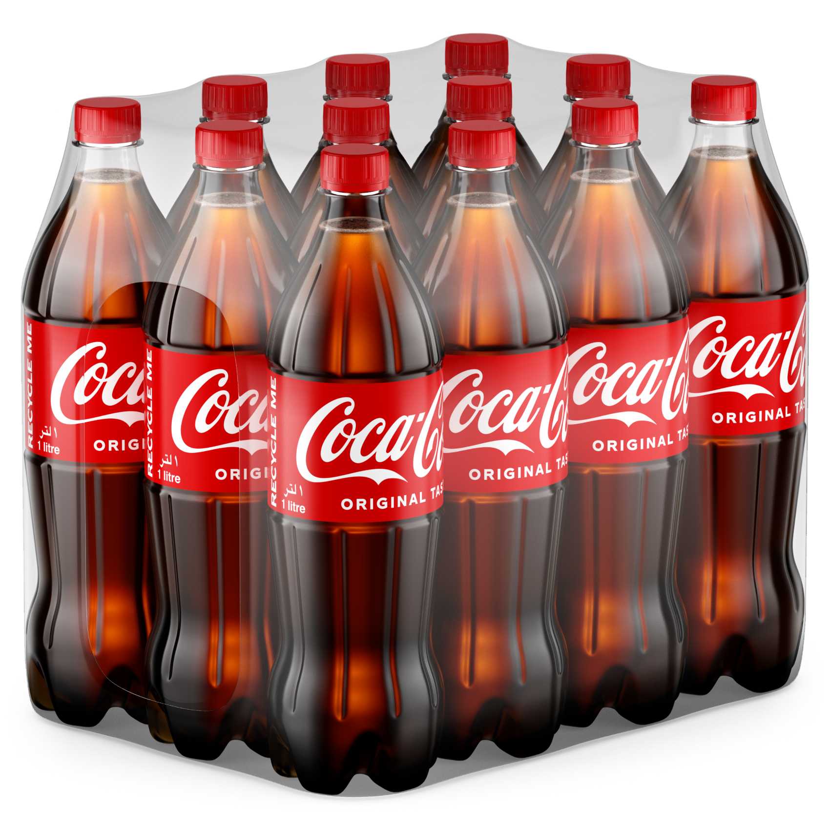 Coca-Cola Original Taste Carbonated Soft Drink PET 1L Pack of 12