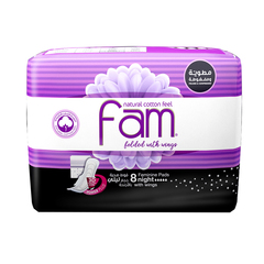 Fam Folded & Compressed Night Pads With Wings 8pads
