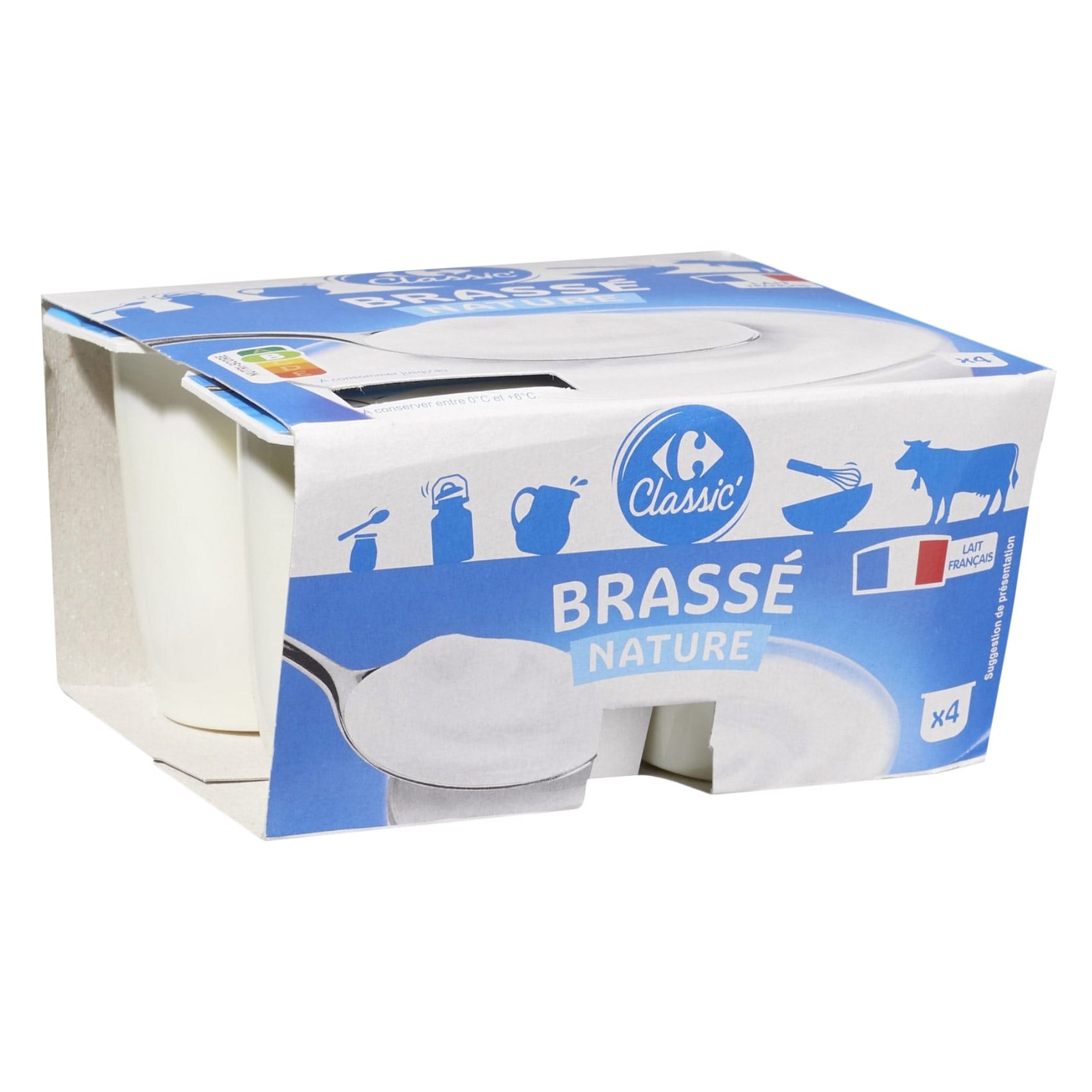Carrefour Yogurt Thick Plain 125g × 4 Pieces