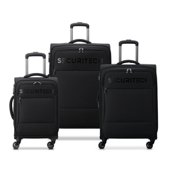 Delsey Securitech Vanguard Trolley Case 3-Piece Set 55cm, 70cm, 82cm Black