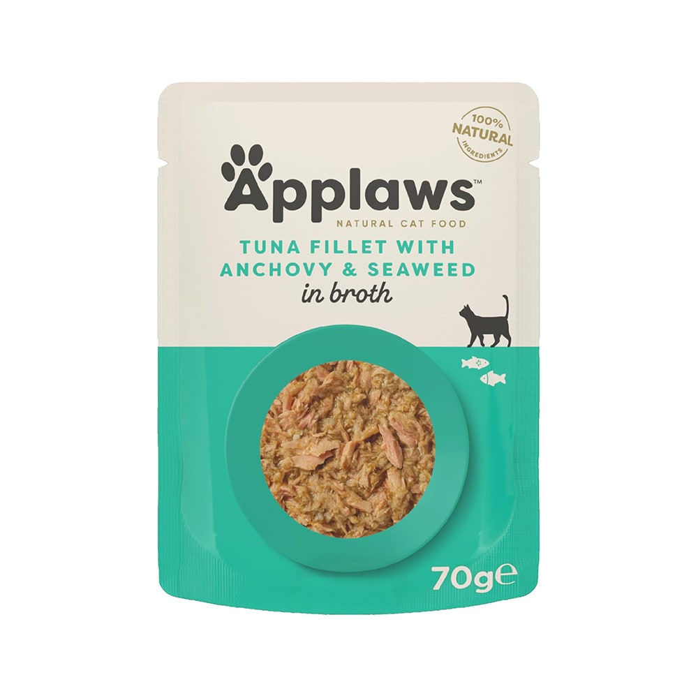 Applaws Tuna Fillet with Whole Anchovy in Broth Cat Food Pouch - 70 g