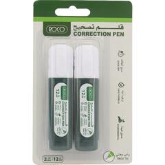 Roco Correction Pen 1 mm Metal Frame Round Tip White RQ-27008PK2
