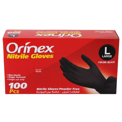 Orinex Nitrile Gloves Black Large 100pcs