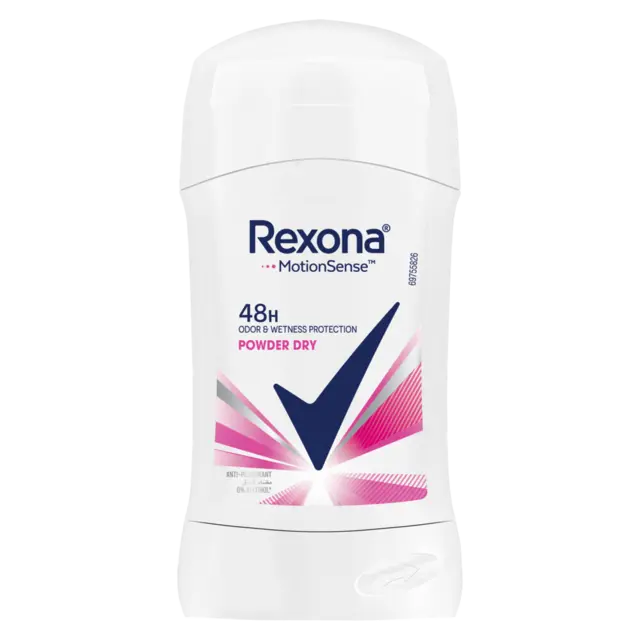 Rexona Women Antiperspirant Deodorant Stick 48 Hour Sweat & Odor Protection Powder Dry with Motionsense Technology 40g