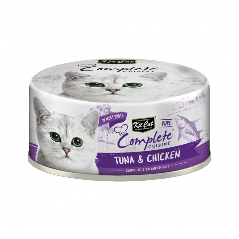 Kit Cat Complete Cuisine Tuna and Chicken In Broth Canned Cat Food - 70 g