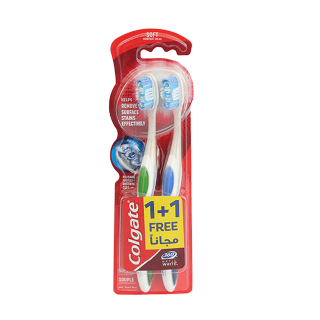 Colgate 360 Optic White Soft Teeth Whitening Toothbrush (Value Pack) 2pc
