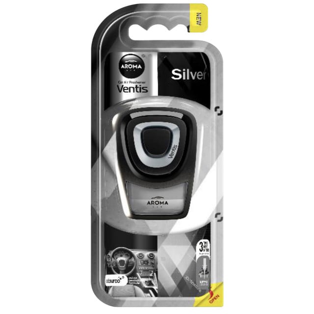 Aroma Ventis Silver Car Air Vent Air Freshener 3 Time More Intense Car Freshener