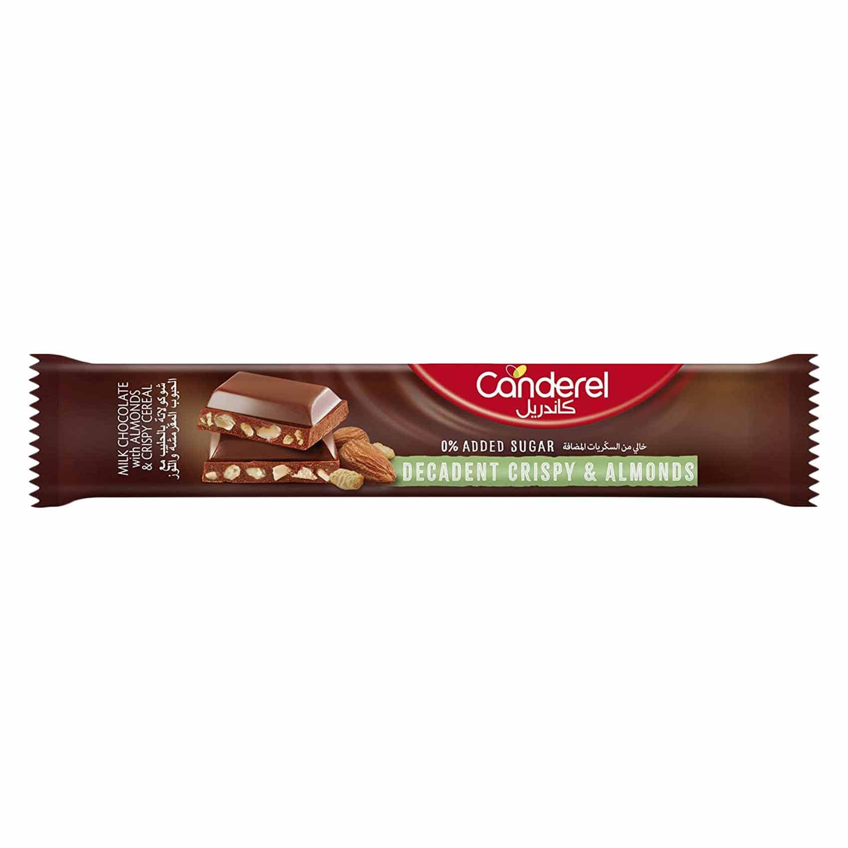 Canderel Milk Chocolate with Almonds & Crispy Cereal No Added Sugar 27g