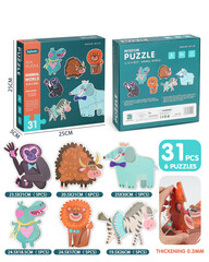 Family Center Jigsaw 6 Puzzle Animal World 6*31 Pcs