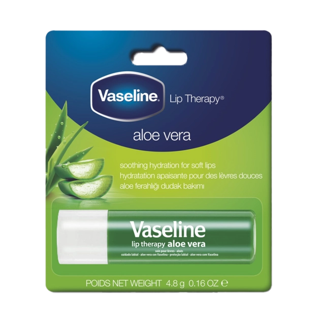 Vaseline Lip Therapy Aloe Vera Lip Balm With Pure Jelly & Rich Aloe Extracts 4.8g