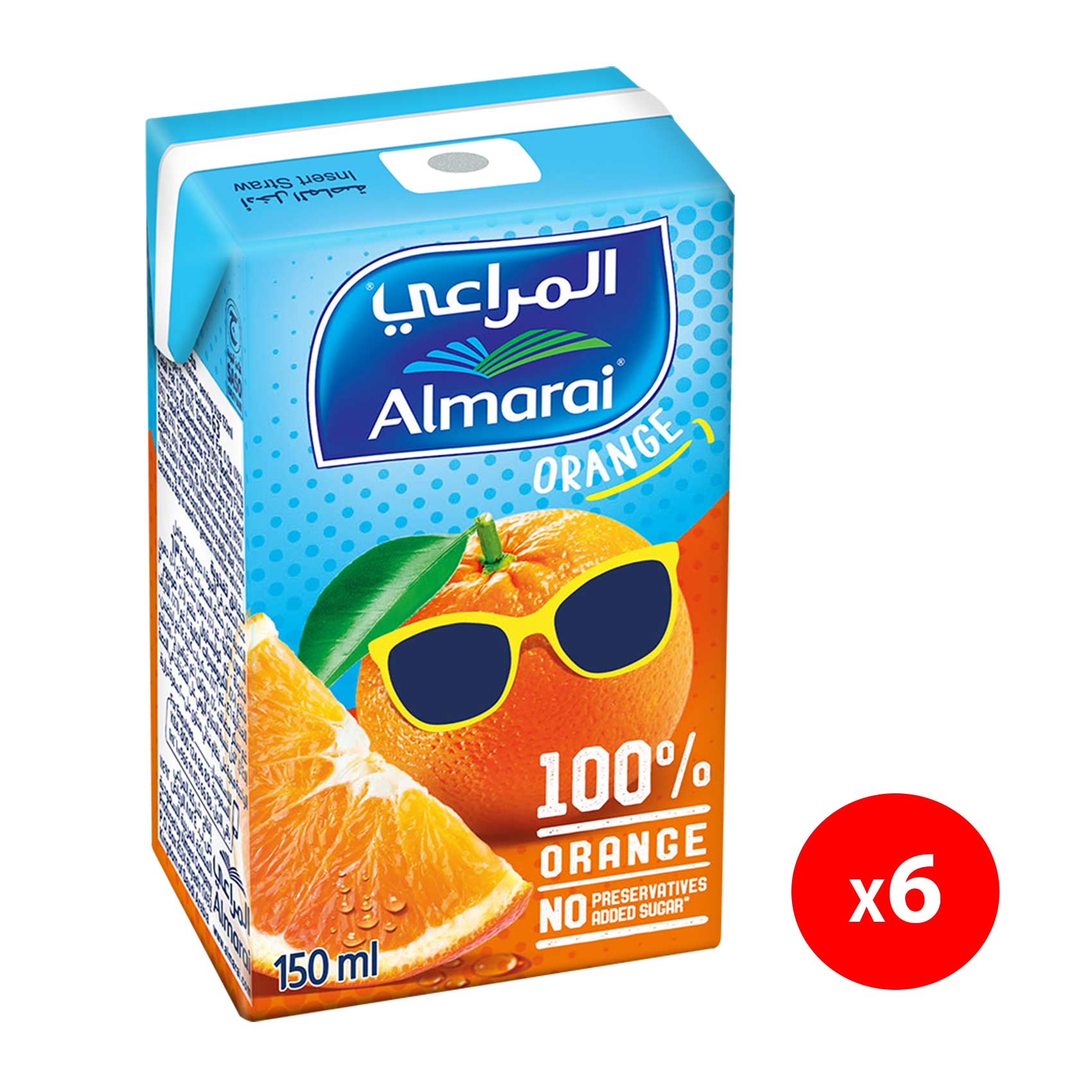 Almarai Orange Juice 100% 140ml X 6