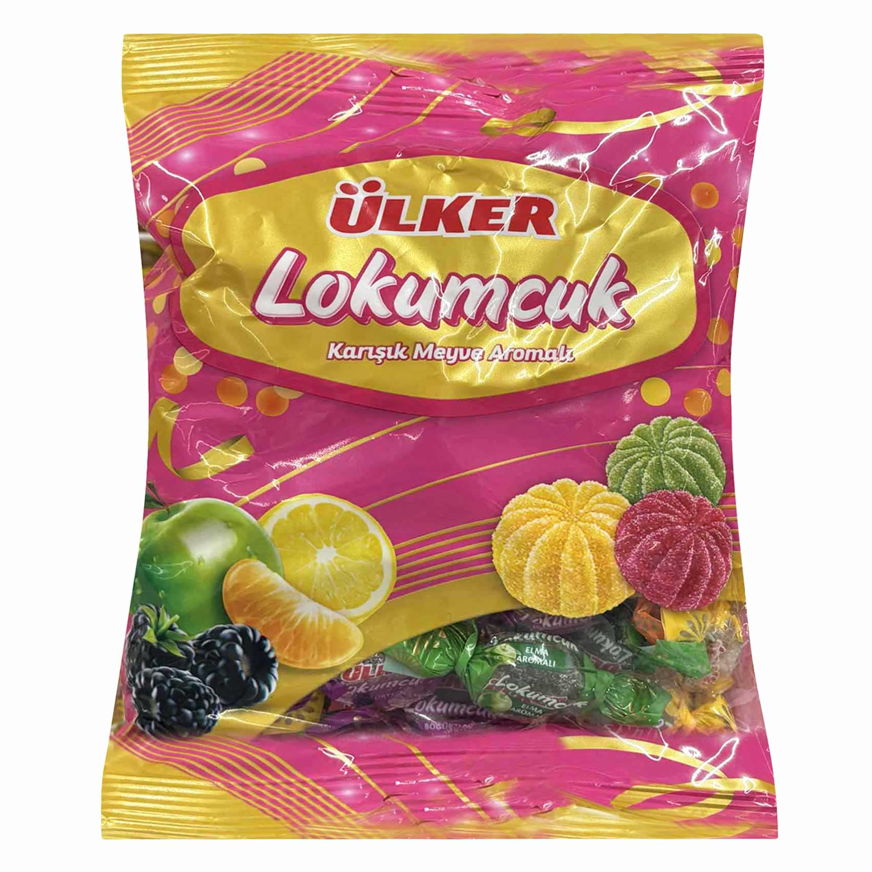 Ulker Lokumcuk Mix Fruit Flavoured Soft Candy (Blackberry, Lemon, Mandarin and Apple) 350g