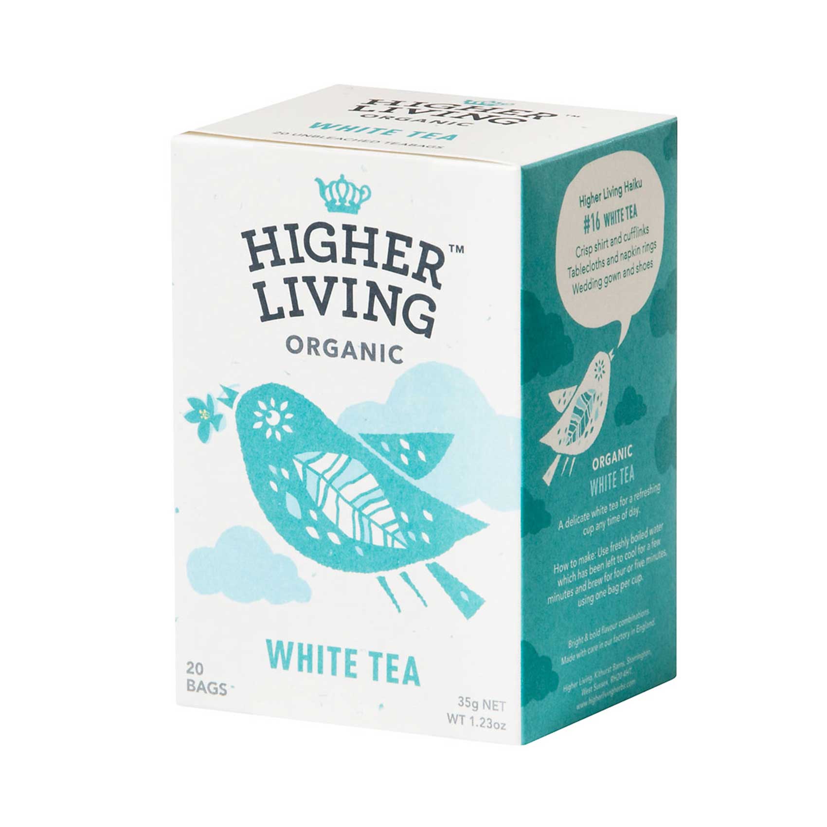 Higher Living Organic White Tea (Tea Bags) 20pc