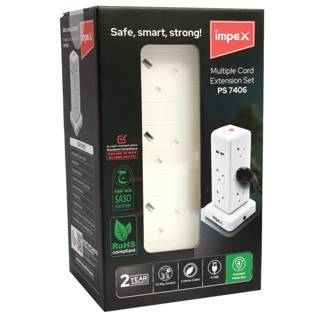 Extension Tower 10W+4Usb 3Mtr