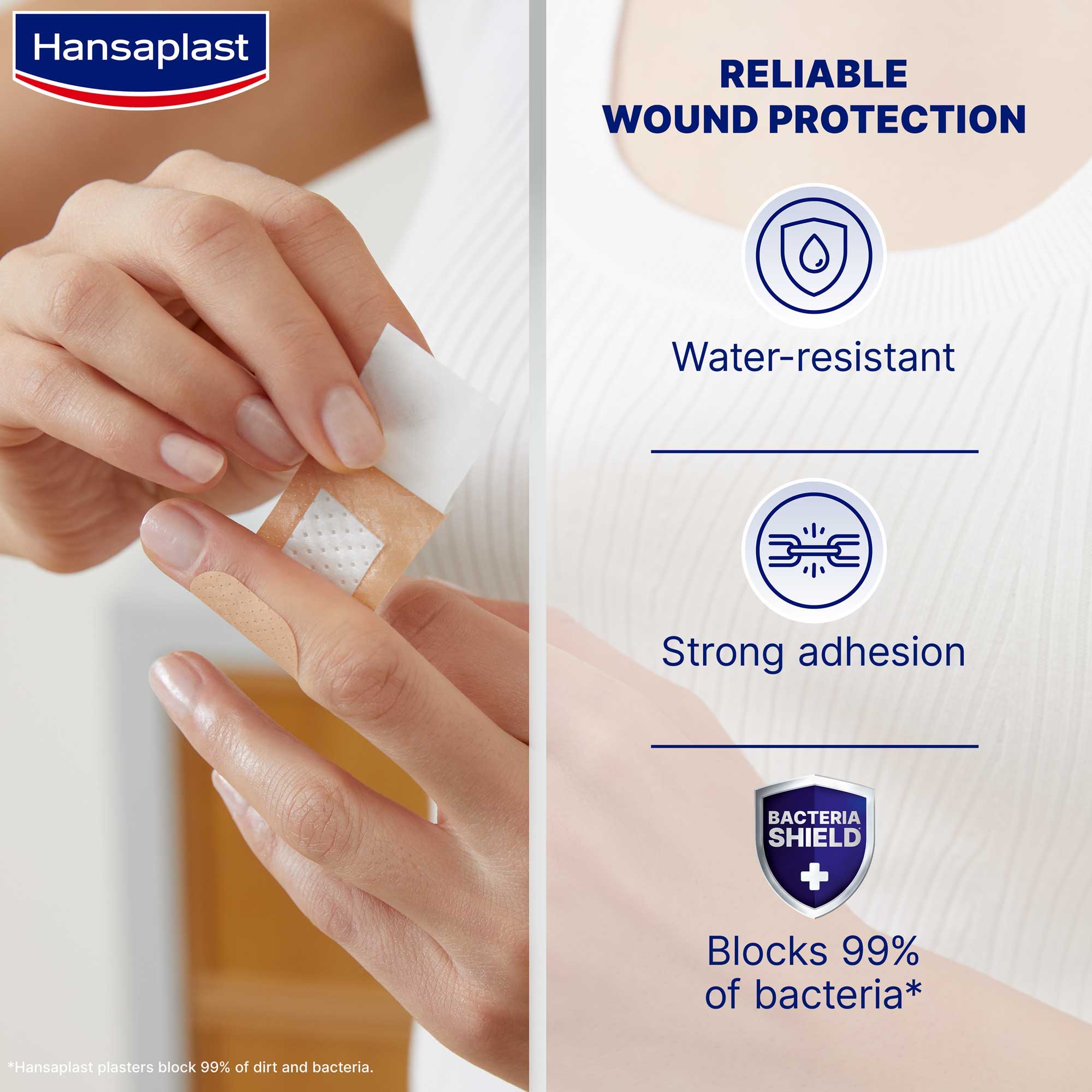 Hansaplast Universal Plasters Water-Resistant & Strong Adhesion 40pc