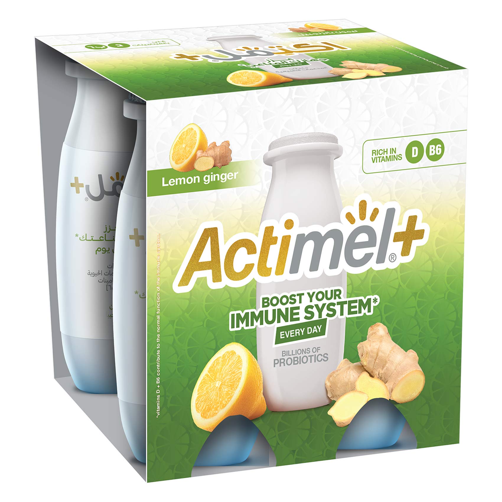 Actimel Lemon & Ginger Dairy Drink 4*93ml
