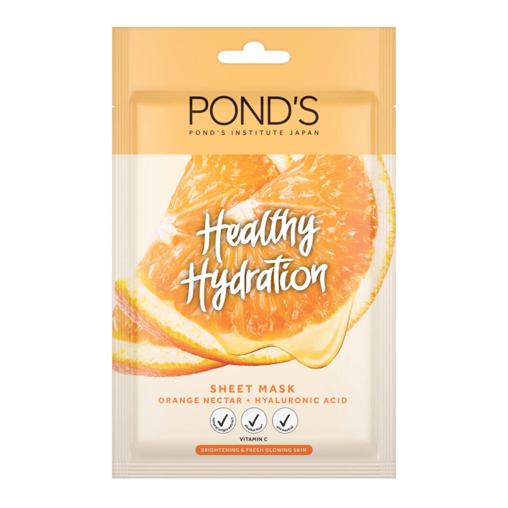 Pond’s Healthy Hydration Sheet Mask With Orange Extract, Hyaluronic Acid & Vitamin C For Bright Fresh Glowing Skin 25ml