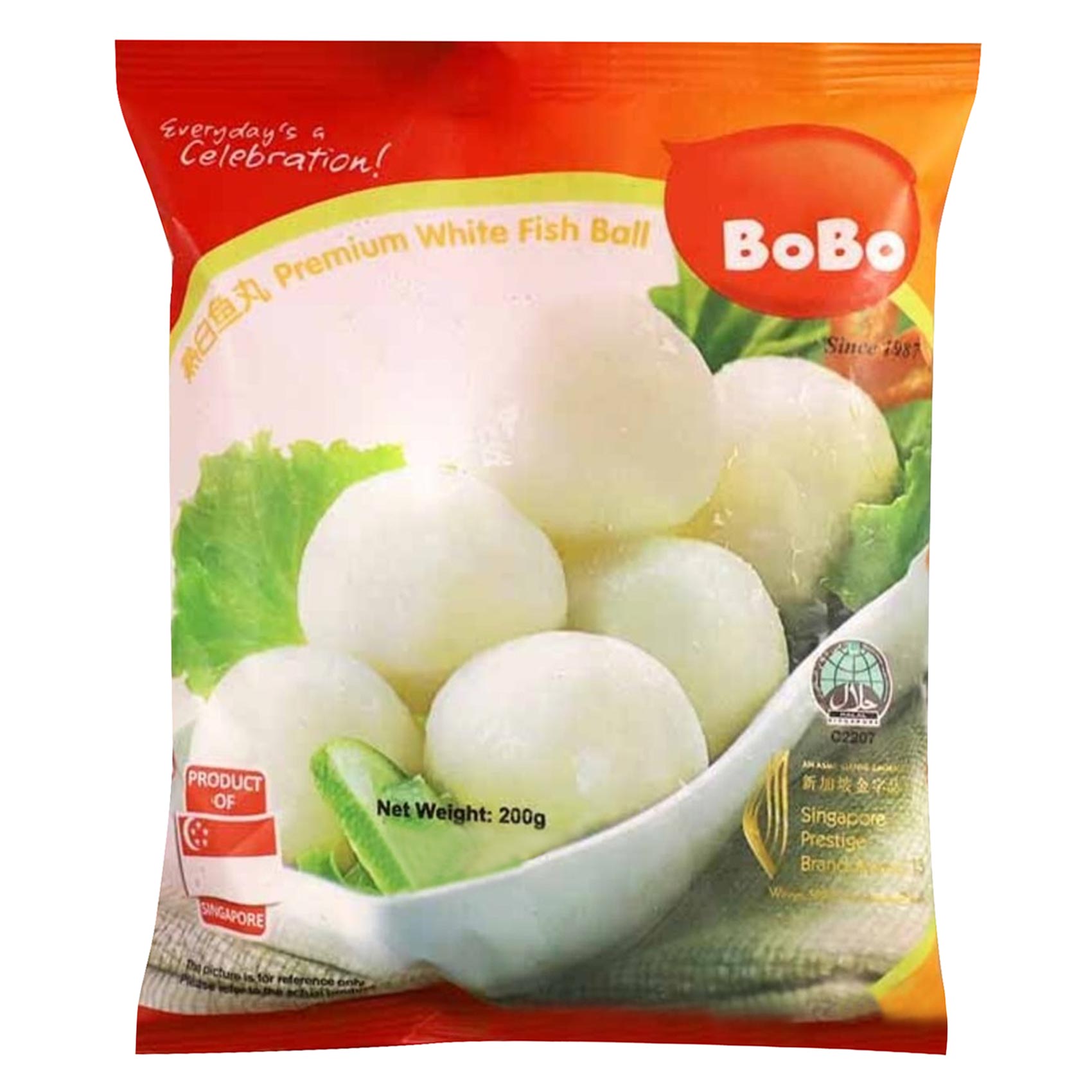 Bobo Frozen Premium White Fish Balls, 200 g
