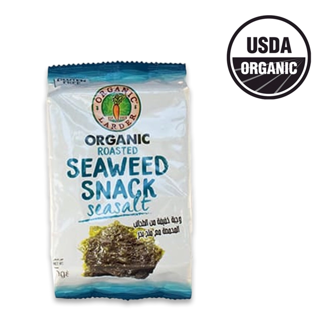 Organic Larder Gluten Free Roasted Seaweed Snacks Sea Salt 5g