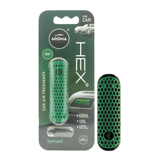 HEX° Lemon Car Air Freshener for AC Vent Clip-On Design Long Lasting Fragrance Solid Polymer Core