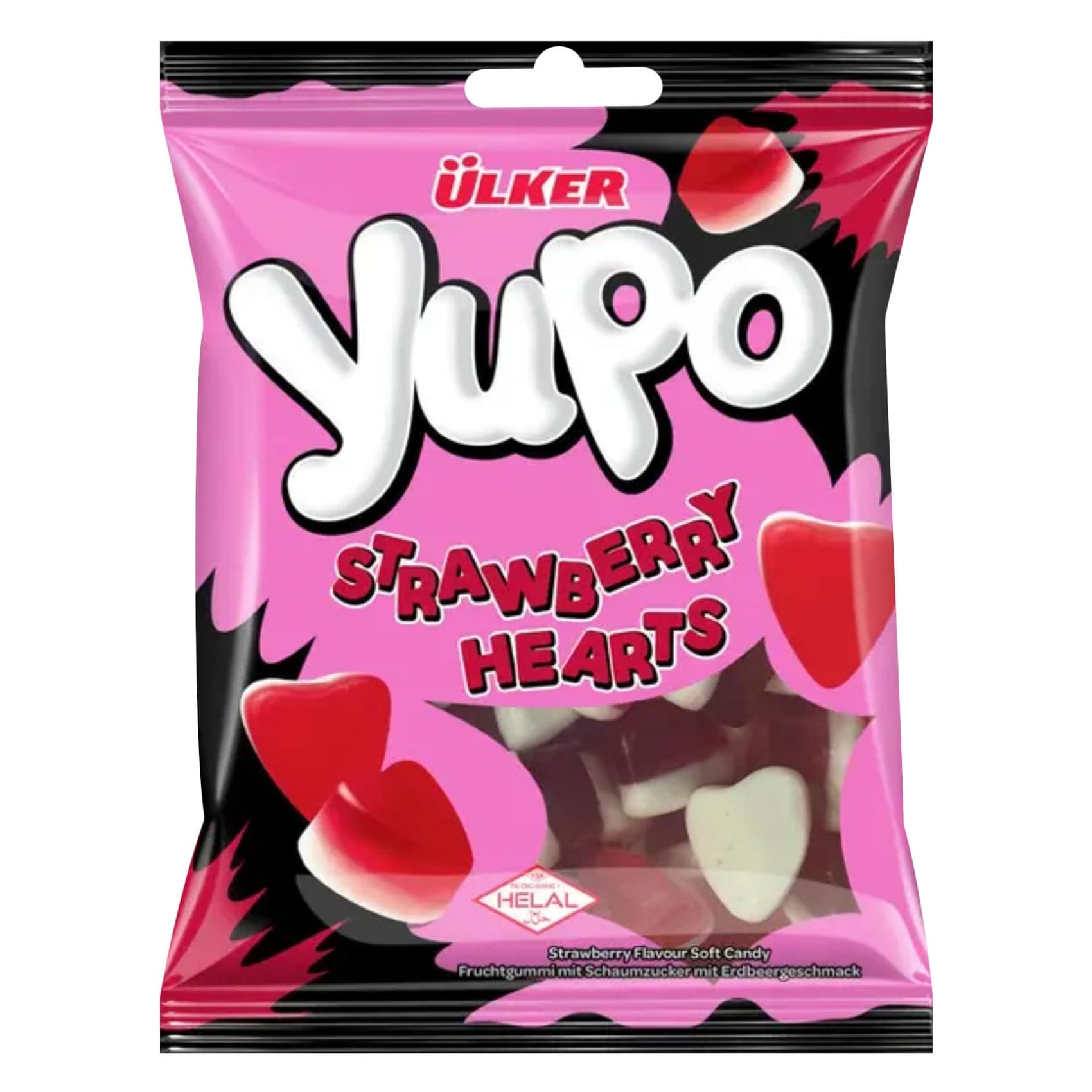 Ulker Yupo Strawberry Hearts Fruit Flavored Soft Candy 80g