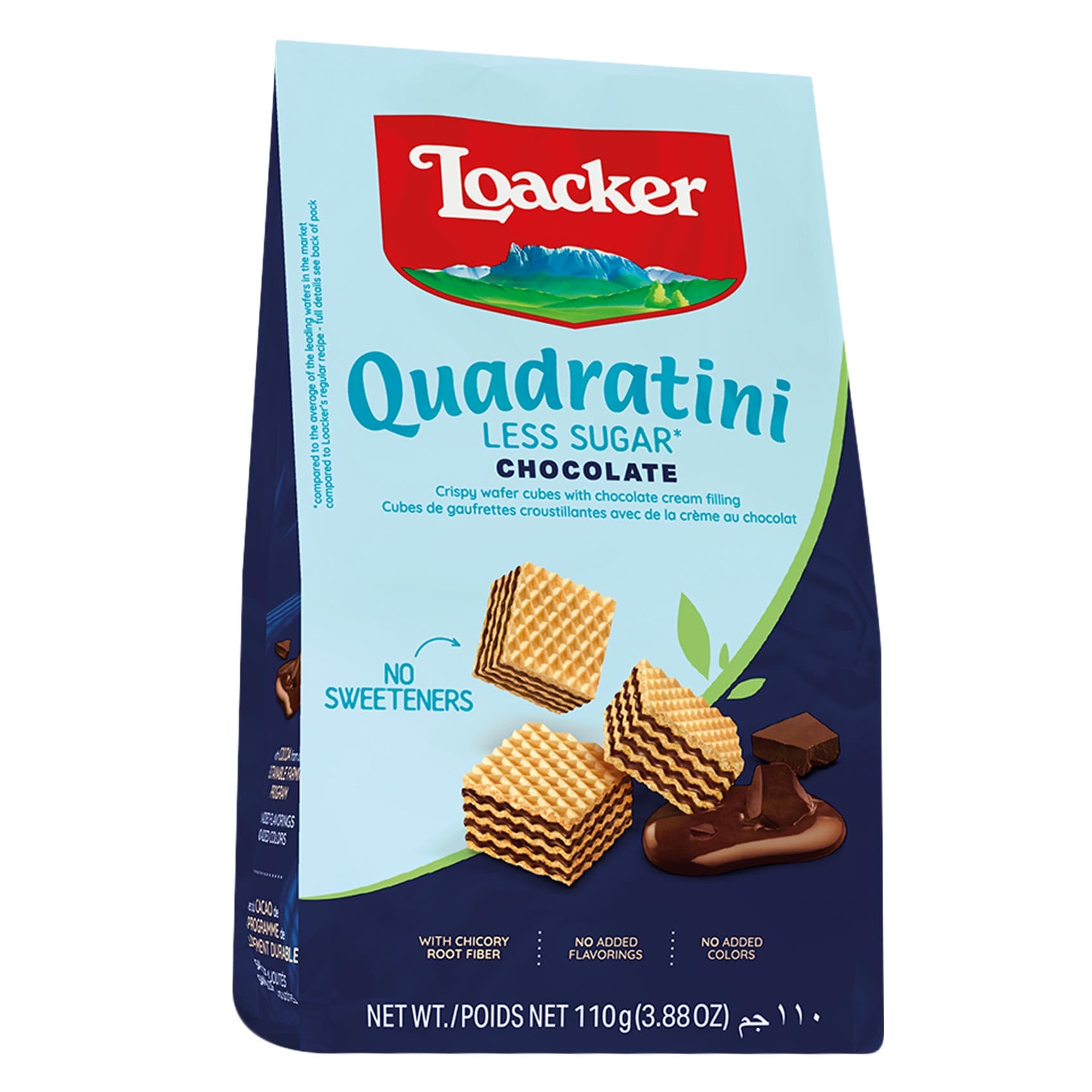 Loacker Quadritini Less Sugar Chocolate Wafer 110g