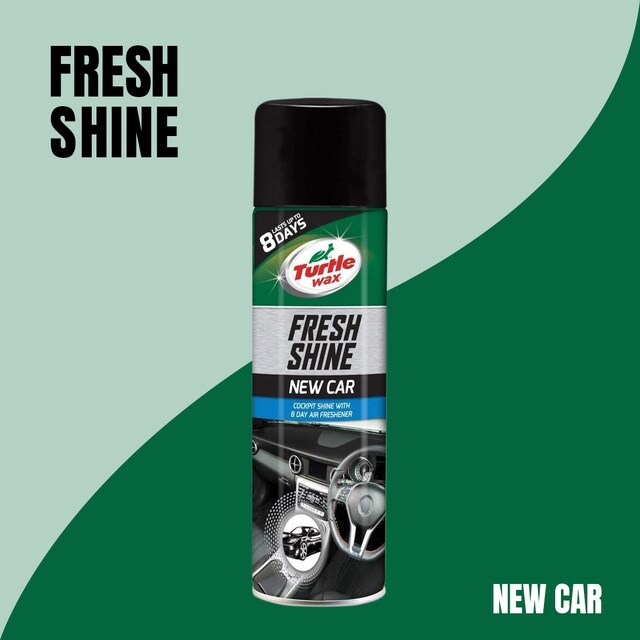 Turtle Wax Fresh Shine New Car Scent Dashboard & Trim Protectant Spray with Lasting Gloss Finish