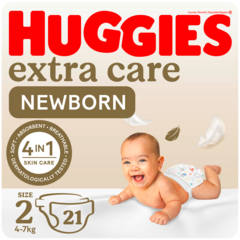 Huggies Extra Care Newborn Diapers Size 2 (4-6 KG) 21Diapers