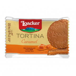 Tortina Premium Chocolate Coated Wafer Caramel-24 X 21 G