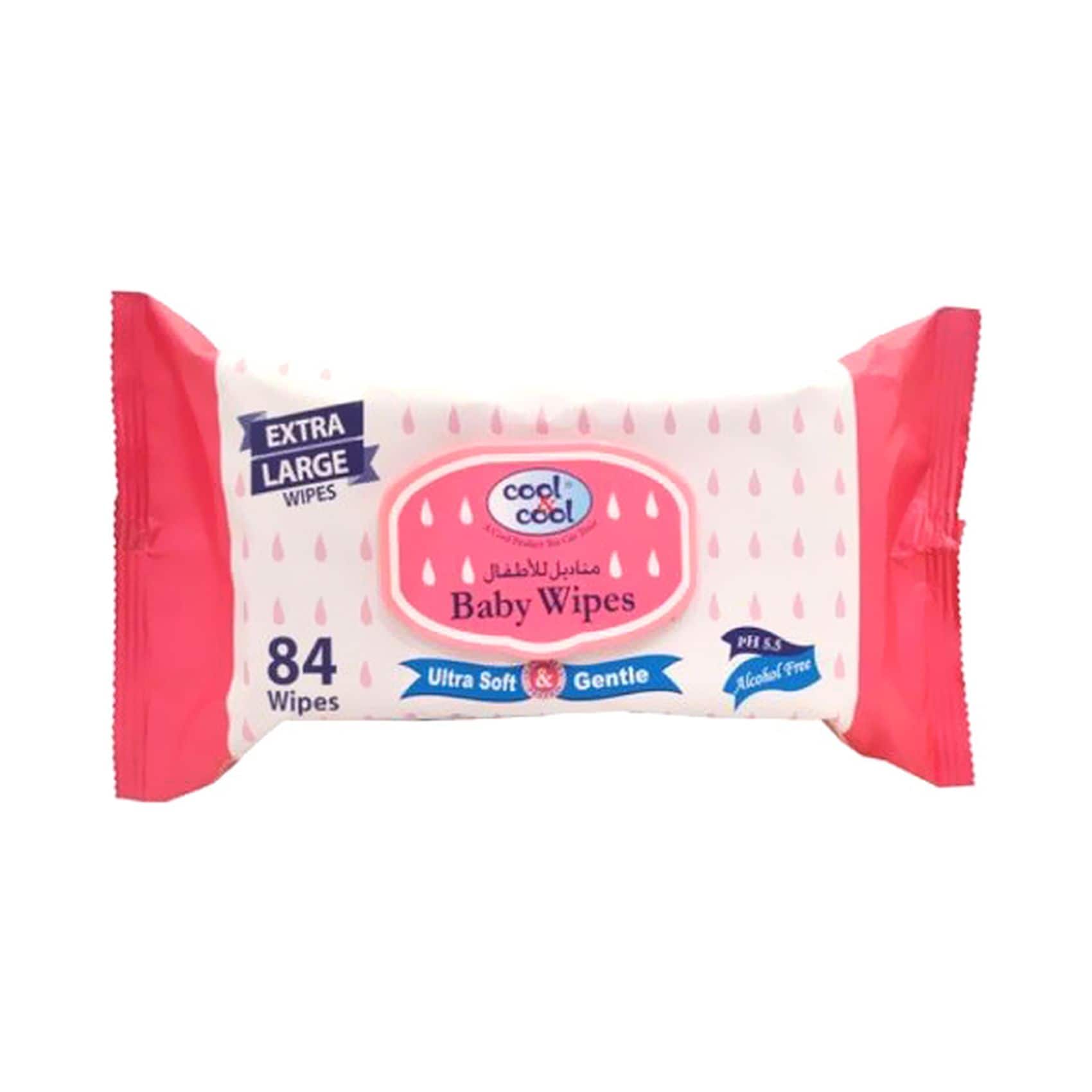 Cool & Cool Ultra Soft Gentle Baby Wipes Xl 84 Pieces