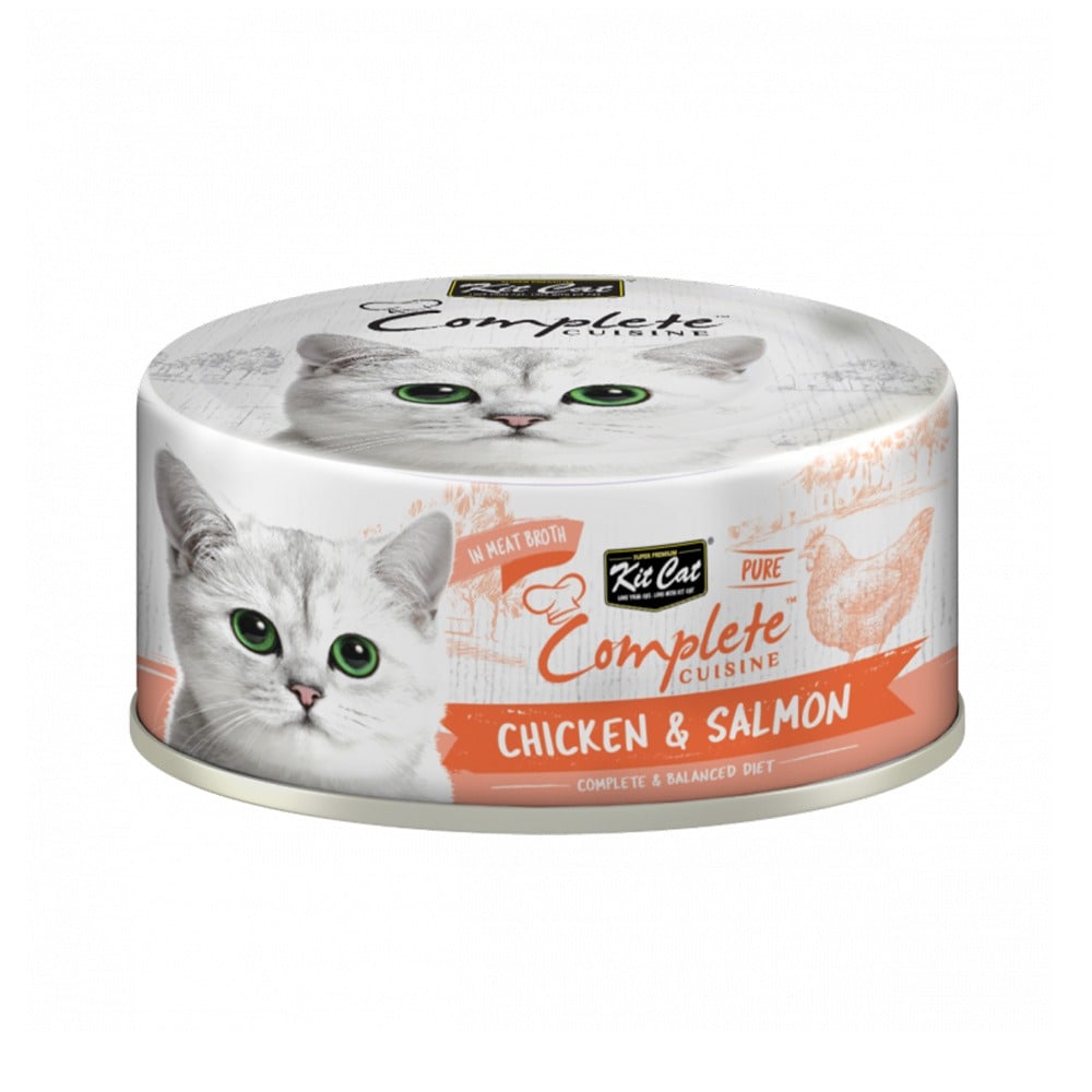 Kit Cat Complete Cuisine Chicken And Salmon In Broth Canned Cat Food - 70 g